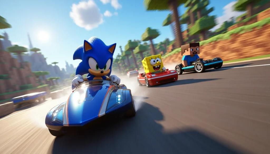 Sonic Racing CrossWorlds Hadirkan SpongeBob & Minecraft